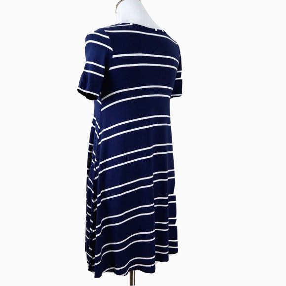 ASOS US 4 T Shirt Dress Short Sleeve Jersey Knit Blue White Stripe - Picture 3 of 8